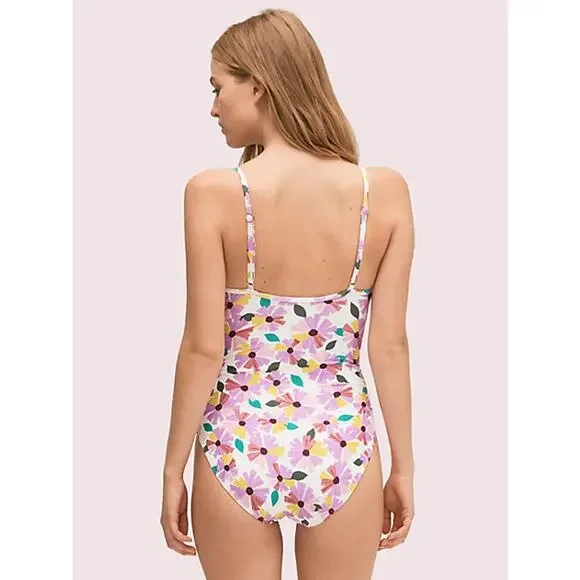 Kate Spade Floral One Piece Swimsuit Wallflower White XS New - Picture 2 of 13